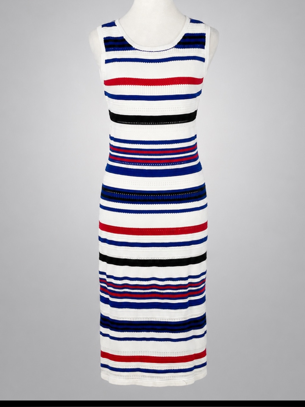 Chiqui Delgado Striped Knit Midi Dress | NWOT | Size S | Rayon Blend